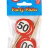Party-Picks zum 50. Geburtstag "Verkehrsschild", 12-teilig
