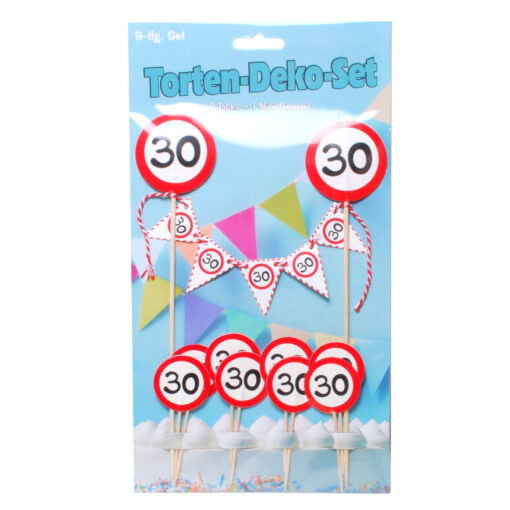 Torten-Deko-Set zum 30. Geburtstag "Verkehrsschild"