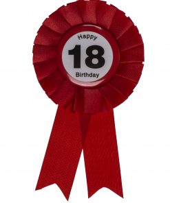 Ansteck-Button "Happy Birthday" zum 18. Geburtstag