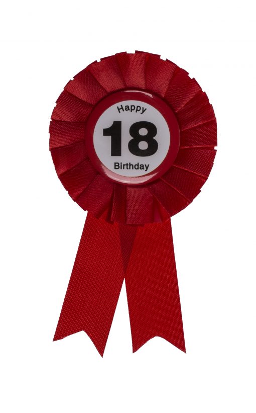 Ansteck-Button "Happy Birthday" zum 18. Geburtstag