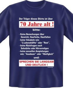 RAHMENLOS® Motiv T-Shirt "70 Jahre alt"