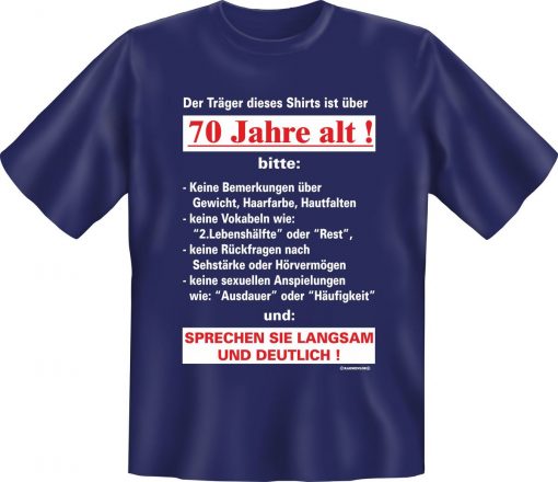 RAHMENLOS® Motiv T-Shirt "70 Jahre alt"