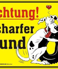 RAHMENLOS® Blechschild "scharfer Hund"