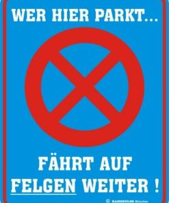 Rahmenlos Blechschild - Parkverbot