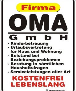 RAHMENLOS® Blechschild "Oma GmbH"