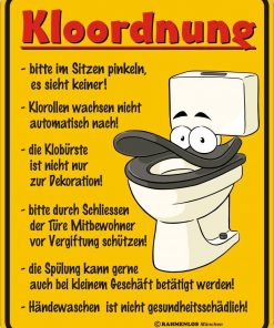 RAHMENLOS® Blechschild "Kloordnung"