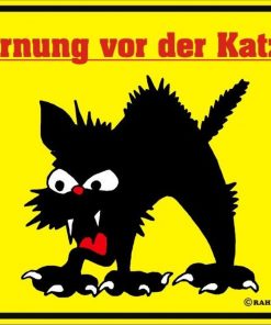 RAHMENLOS® Blechschild "Warnung vor der Katze!"