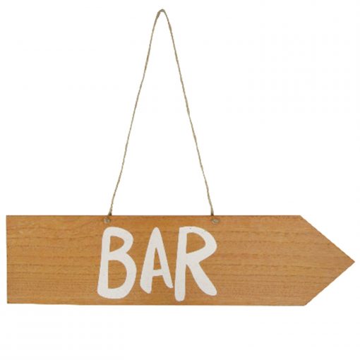 Holz-Schild Bar beidseitig bedruckt