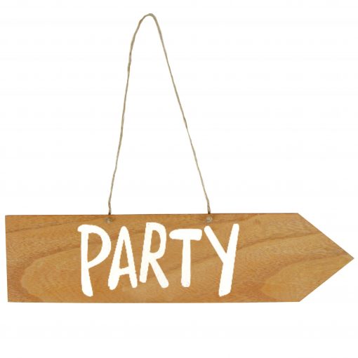 Holz-Schild Party beidseitig bedruckt