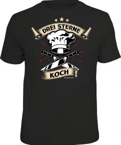 RAHMENLOS® Motiv T-Shirt "Drei Sterne Koch"