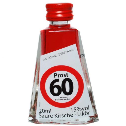 Kleiner Likör zum 60. Geburtstag "Saure Kirsche"