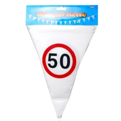Wimpel-Girlande zum 50. Geburtstag "Verkehrsschild"