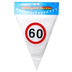 Wimpel-Girlande zum 60. Geburtstag "Verkehrsschild"
