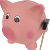 Sparschwein mit Hammer