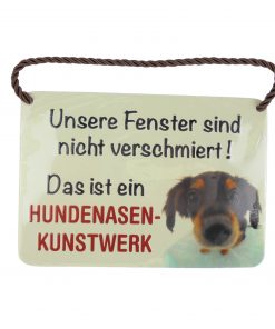 Blechschild mit Spruch und Kordel zum Hängen - Hundenasen