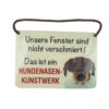 Blechschild mit Spruch und Kordel zum Hängen - Hundenasen