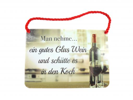 Kulthänger - Blechschild "Glas Wein"