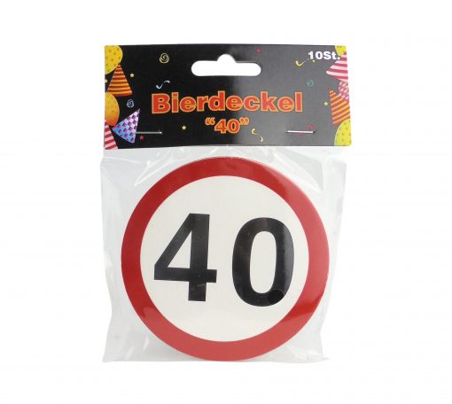 Bierdeckel "40", 10-teilig