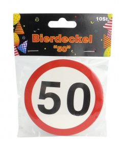 Bierdeckel "50", 10-teilig