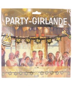 Party-Girlande "50" in schwarz/gold