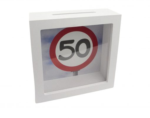 Spardose "50" mit Glasfront