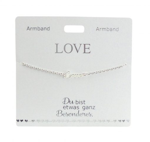 Armband mit Schriftzug "Love", versilbert