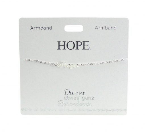 Armband mit Schriftzug "Hope". versilbert