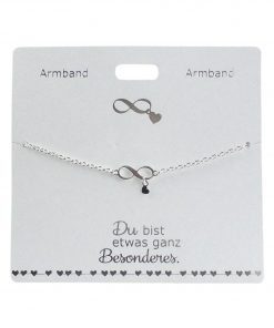 Armband mit Motiv "Unendlichkeit & Herz", versilbert