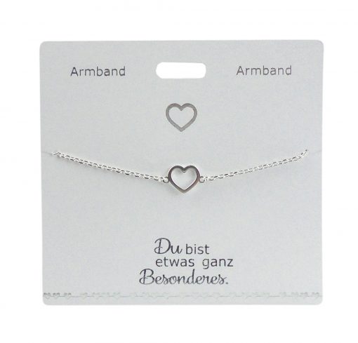 Armband mit Motiv "Herz", versilbert