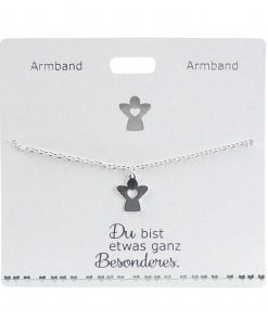 Armband mit Anhänger in Form eines Engels, versilbert