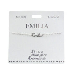 Armband mit Name "Emilia", versilbert