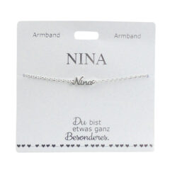 Armband mit Name "Nina", versilbert