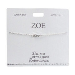 Armband mit Name "Zoe", versilbert