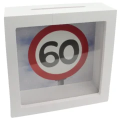 Spardose "60" mit Glasfront - Verkehrsschild