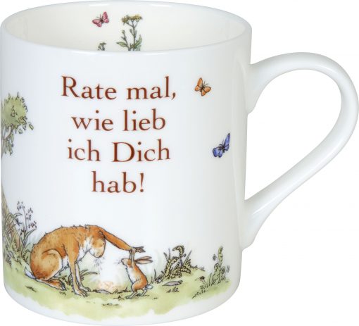 Könitz Tasse "Rate mal, wie lieb ich Dich hab!"