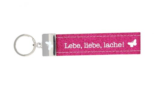 Glücksfilz Anhänger in pink "Lebe, Liebe, Lache"