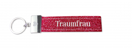 Schlaufen Schlüsselanhänger "Glücksfilz - Traumfrau" mit Metallabschluss