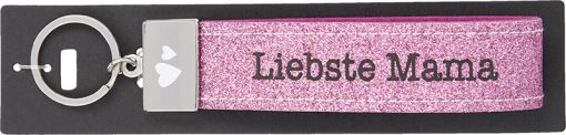 Glücksfilz Anhänger in rosa/lila "Liebste Mama"