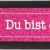 Glücksfilz Anhänger in pink, glitzernd 