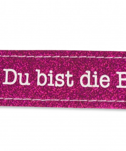 Glücksfilz Anhänger in pink, glitzernd "Du bist die Beste"