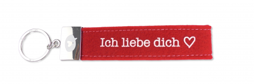 Glücksfilz Anhänger in rot "Ich liebe dich"