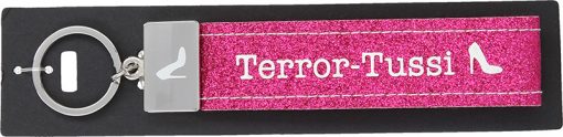 Glücksfilz Anhänger glitzernd in pink "Terror Tussi"