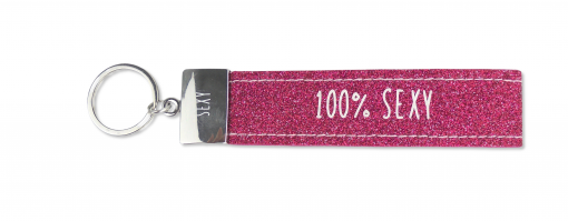 Glücksfilz Anhänger glitzernd in pink "100% Sexy"