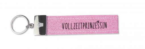 Schlaufen Schlüsselanhänger "Glücksfilz - Vollzeitprinzessin" mit Metallabschluss