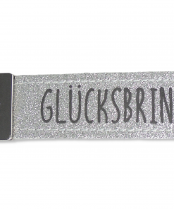 Glücksfilz Anhänger glitzernd in silber "Glücksbringer"