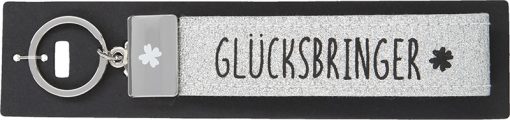 Glücksfilz Anhänger glitzernd in silber "Glücksbringer"