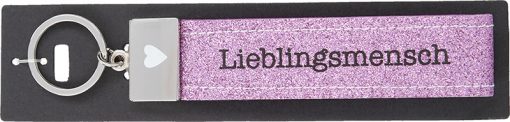 Glückfilz Anhänger glitzernd in Rosa "Lieblingsmensch"