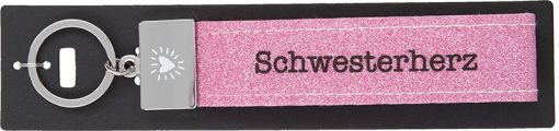 Glücksfilz Anhänger glitzernd in Rosa "Schwesterherz"