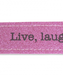 Glücksfilz Anhänger glitzernd in rosa "live, laugh, love"