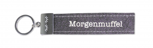 Glücksfilz Anhänger glitzernd in schwarz "Morgenmuffel"